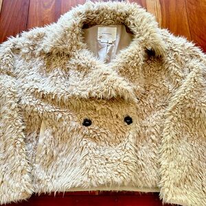 Teddy bear short coat by Athropology. Oversized CS